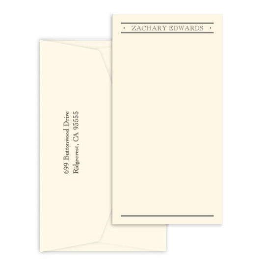 Triple Thick Churchill Tall Flat Note Cards - Raised Ink